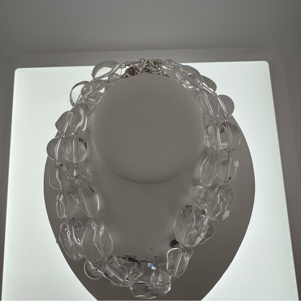 LOFT Elegant Clear Beaded ICE Cube Necklace New Condition